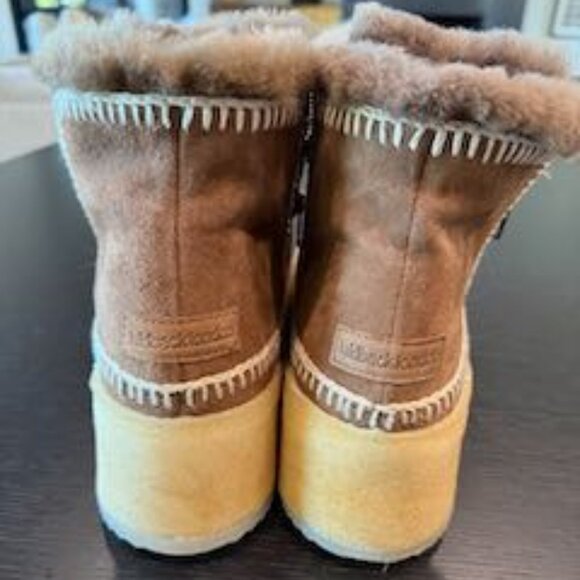 Laidback London Setsu Platform Crochet Ankle Boot Camel Suede Natural 39 - 8 1/2 - Picture 2 of 9